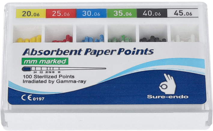 Papierspitzen Taper 04 / ISO 35 / grün, mit Längenmarker